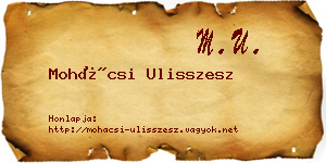 Mohácsi Ulisszesz névjegykártya